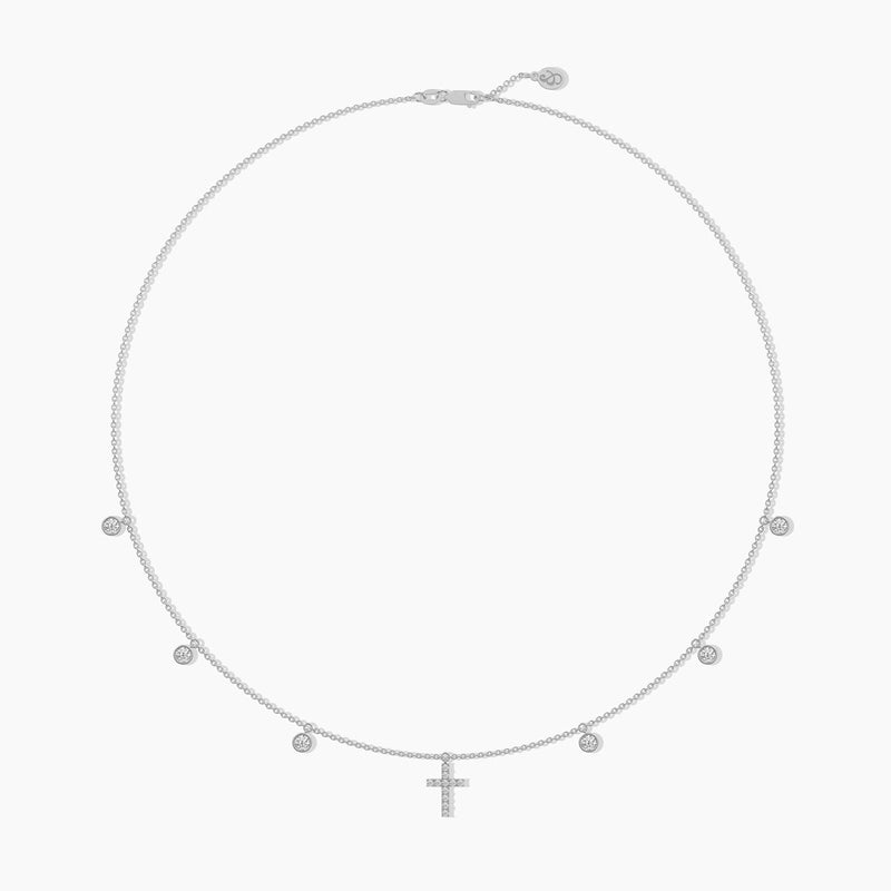 14K Solid Gold Natural Diamond Yard Necklaces For Women | Religious Jewelry