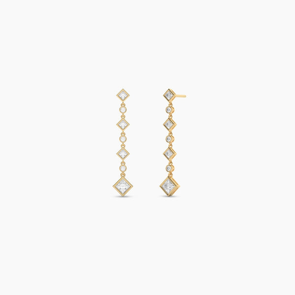 18k Solid Gold Natural Diamond Drop Earring | Riyanika Jewels