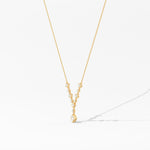 14K Natural Diamond Round Cut Statement Necklace