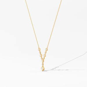 14K Natural Diamond Round Cut Statement Necklace