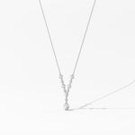 14K Natural Diamond Round Cut Statement Necklace