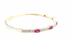 18K Solid Gold 3.00 Ct Lab Grown Diamond Flexi Bangle - Close Up | Riyanika Jewels