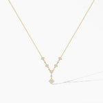 14K Natural Diamond Round Cut Statement Necklace