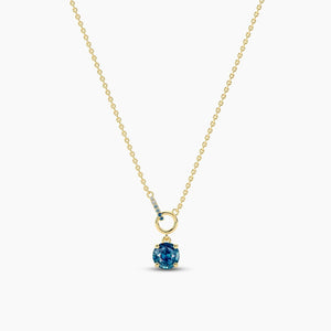 14K 1ct Sapphire Round Cut Necklace