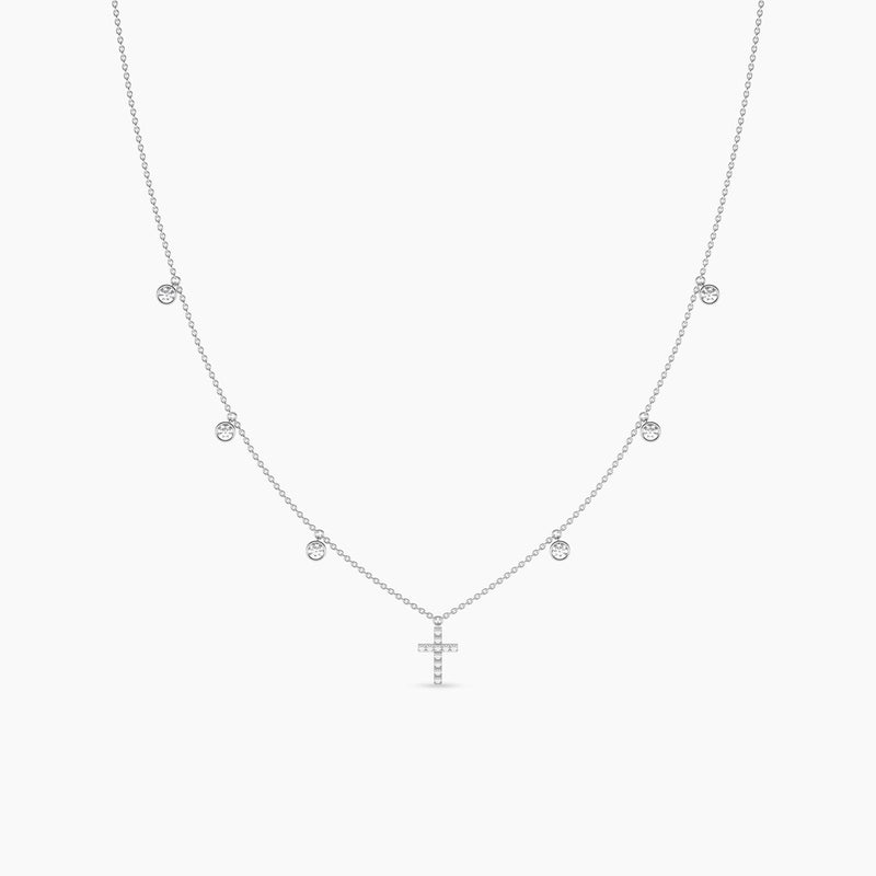 18k Solid Gold Natural Diamond Yard Necklaces For Women | Religious Jewelry - View 6