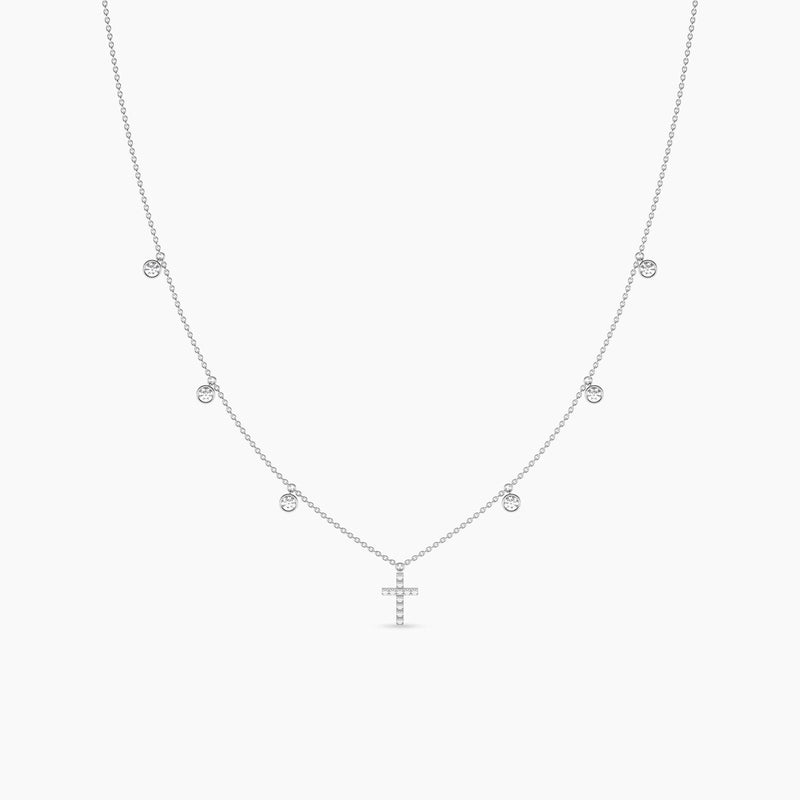 14K Solid Gold Natural Diamond Yard Necklaces For Women | Religious Jewelry