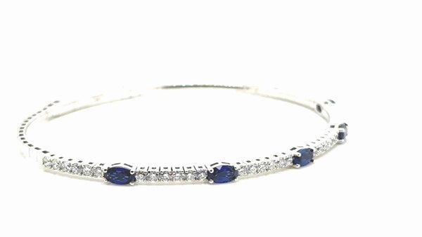 18K Solid Gold 3.00 Ct Natural Diamond Flexi Bangle - Side View | Riyanika Jewels