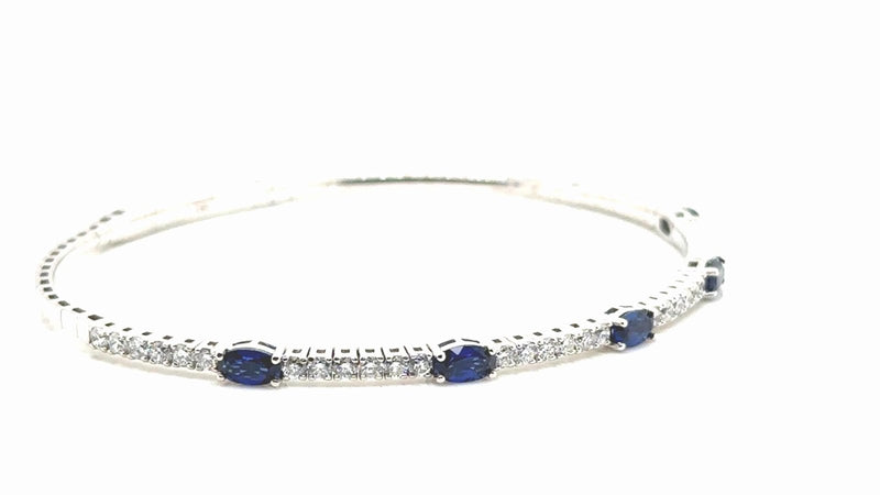 18K Solid Gold 3.00 Ct Natural Diamond Flexi Bangle - Side View | Riyanika Jewels
