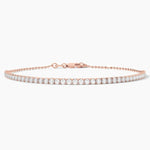 18k Solid Gold 2.00mm Natural Diamond Tennis Bracelet | Stackable Bracelet - View 7