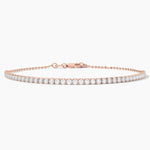 14K Solid Gold 2.00mm Lab Grown Diamond Tennis Bracelet | Stackable Bracelet