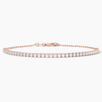 14K Solid Gold Natural Diamond Tennis Bracelet – Dainty & Stackable