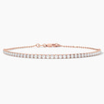 18K Solid Gold Natural Diamond Tennis Bracelet – Dainty & Stackable - View 8 | Riyanika Jewels