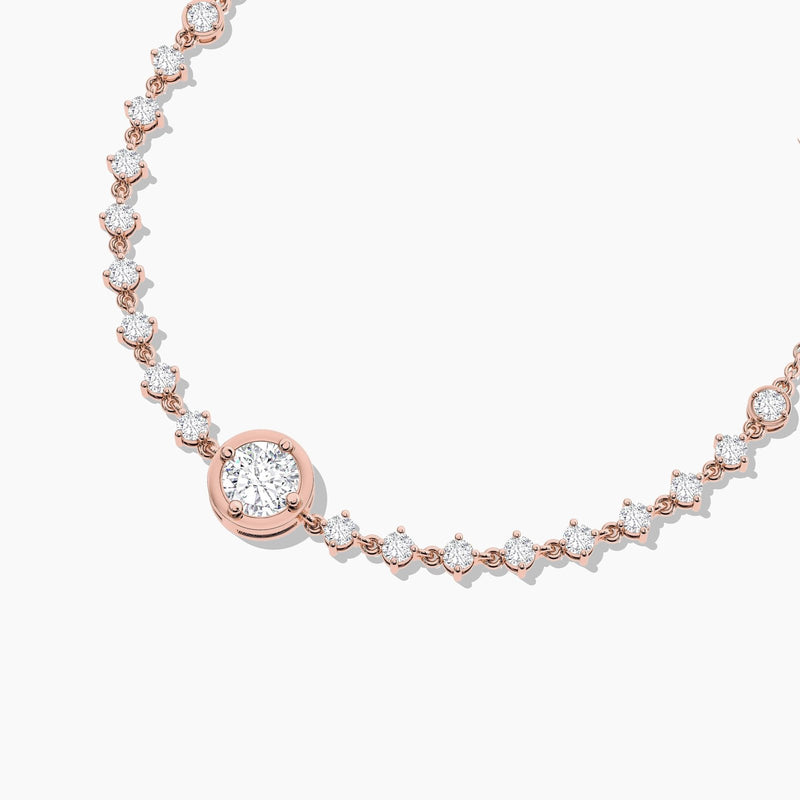 18k Solid Gold Natural Diamond Tennis Bracelet | Stackable Bracelet - View 9 | Riyanika Jewels