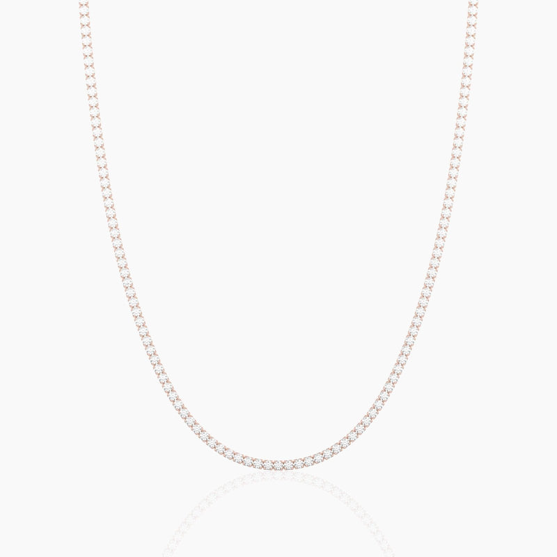 14K Solid Gold Flexible Lab Grown Diamond Tennis Choker Necklace For Women