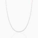 14K Solid Gold Flexible Natural Diamond Tennis Choker Necklace For Women