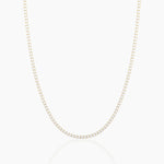 18k Solid Gold Flexible Natural Diamond Tennis Choker Necklace For Women
