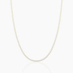 14K Solid Gold Flexible Natural Diamond Tennis Choker Necklace For Women