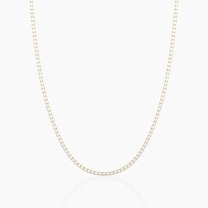 14K Solid Gold Flexible Natural Diamond Tennis Choker Necklace For Women