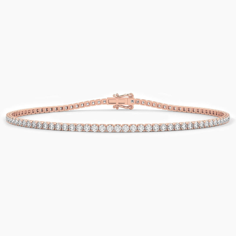18k Solid Gold Lab Grown Diamond Tennis Bracelet - View 6 | Riyanika Jewels