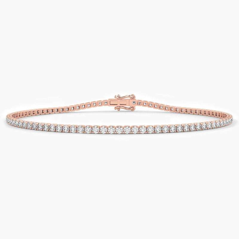 14K Solid Gold Natural Diamond Tennis Bracelet