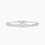 14K Solid Gold Natural Diamond Tennis Bracelet | Stackable Bracelet