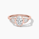 14K Natural Diamond Three Stone Promise Ring