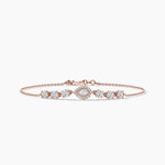 14K Natural Diamond Pear Cut Bracelet