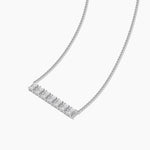 18k Solid Gold Emerald & Round Cut Natural Diamond Bar Necklace - View 6 | Riyanika Jewels