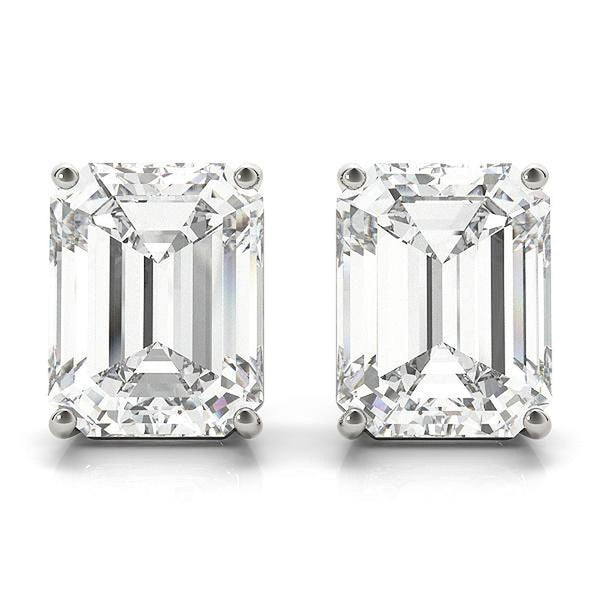 14K 1ct Lab Grown Diamond Emerald Cut Stud Earrings