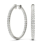 8K Solid Gold 0.60 CTW Natural Diamond Inside-Out Hoop Earrings |  Pavé Set - View 7