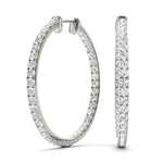 14K 0.6ct Lab Grown Diamond Pave Hoop Earrings