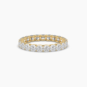 18k Solid Gold Cushion Cut Natural Diamond Women's Wedding Stacking Band | Eternity Band