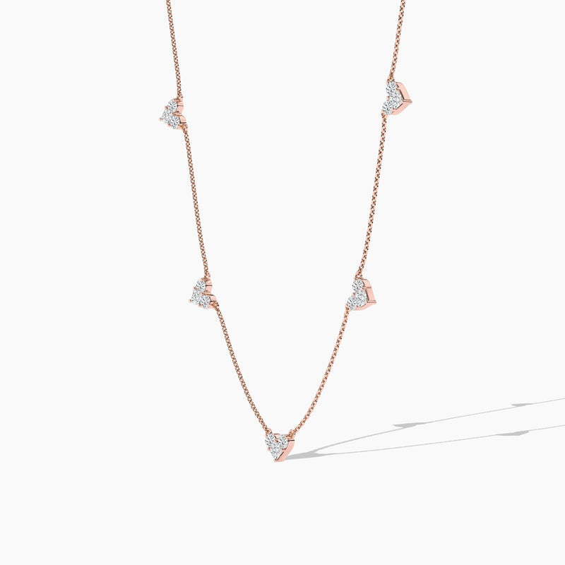 18k Solid Gold Natural Diamond Station Necklace - View 7 | Riyanika Jewels