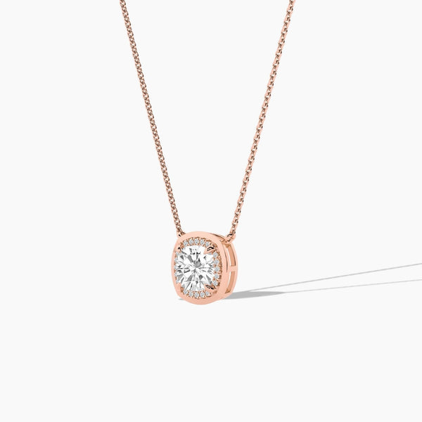 14K Lab Grown Diamond Halo Necklace