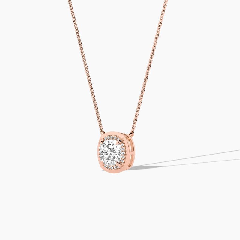14K Lab Grown Diamond Halo Necklace