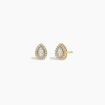 14K Natural Diamond Bezel Stud Earrings