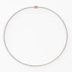 14K Solid Gold Flexible Lab Grown Diamond Tennis Choker Necklace For Women
