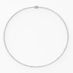 14K Solid Gold Flexible Natural Diamond Tennis Choker Necklace For Women