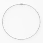 18k Solid Gold Flexible Lab Grown Diamond Tennis Choker Necklace For Women - Close Up
