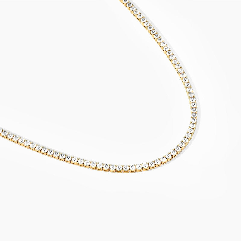 14K Solid Gold Flexible Lab Grown Diamond Tennis Choker Necklace For Women
