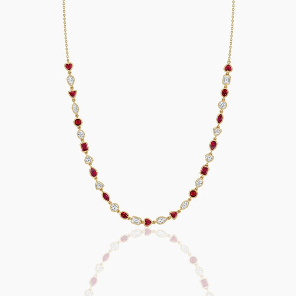 14K Lab Grown Diamond Bezel Tennis Necklace