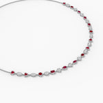 18k Solid Gold Lab Grown Diamond Tennis Necklace in Bezel Set - Alternate Angle | Riyanika Jewels