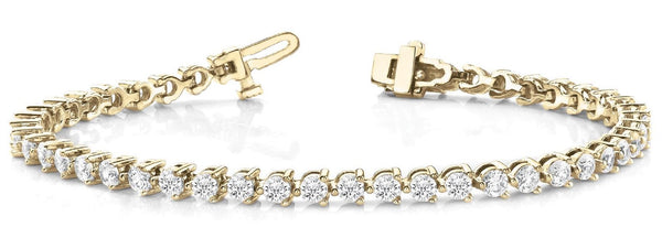 18K Solid Gold 2ctNatural Diamond Tennis Bracelet