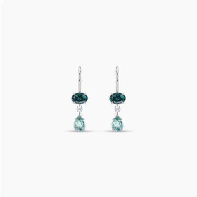18k Solid Gold Multi-shape Natural Diamond Huggie Earrings | Riyanika Jewels