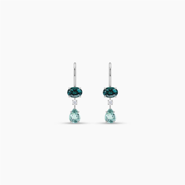 18k Solid Gold Multi-shape Natural Diamond Huggie Earrings | Riyanika Jewels