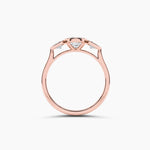 14K Natural Diamond Three Stone Promise Ring