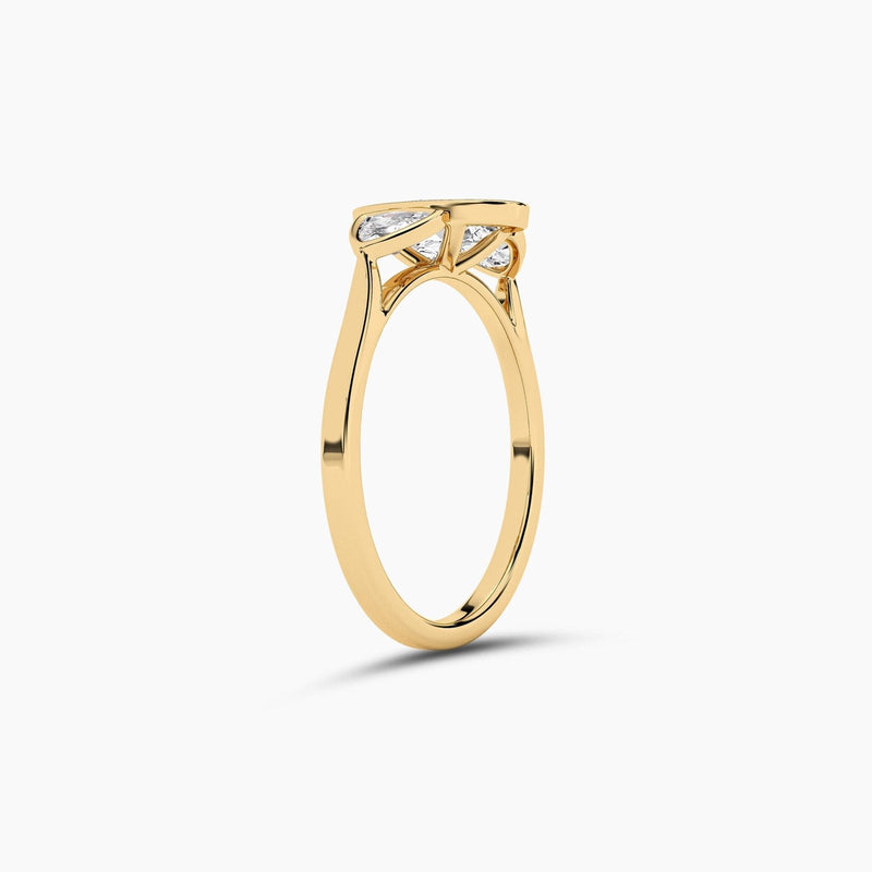 14K Solid Gold Lab Grown Diamond Promise Ring | Weeding Ring