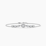 18k Solid Gold Pear Shaped Natural Diamond Chain Bracelet - View 6 | Riyanika Jewels
