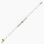 14K Natural Diamond Pear Cut Bracelet