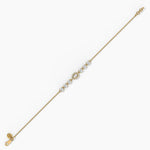 18k Solid Gold Pear Shaped Natural Diamond Chain Bracelet - View 8 | Riyanika Jewels